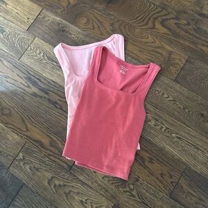 American Eagle Outfitters Pink Fitted Tank Top